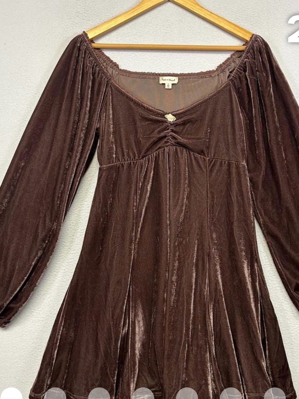 Hem and Thread -Velvet Babydoll Tunic in Dusty Brown